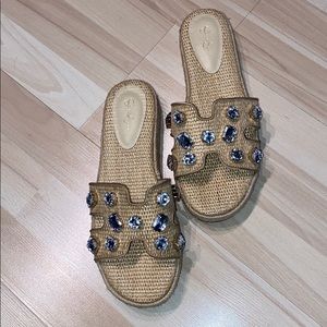 Jessica Simpson Burlap Espadrille Slides